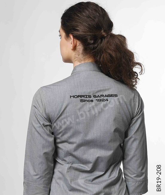 Grey Shirt with Hidden Button Placket