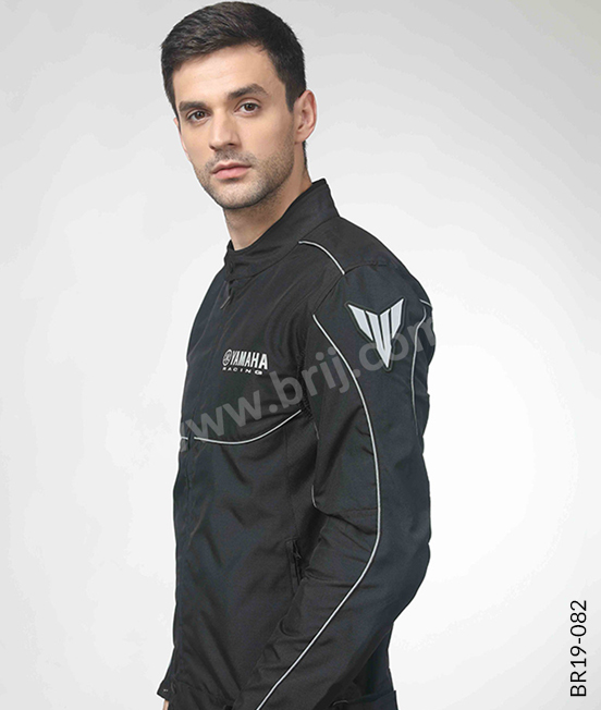 Black Biker Jacket with Protective Armours