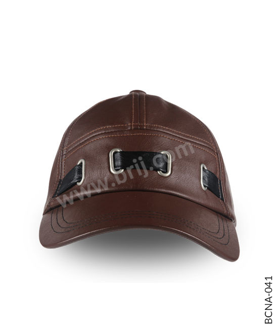 Brown PU Leather Merchandise Cap