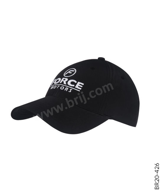 Black 6-Panel Lightweight Cap