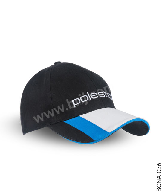 Black 6-Panel Cap with Custom Made Visor