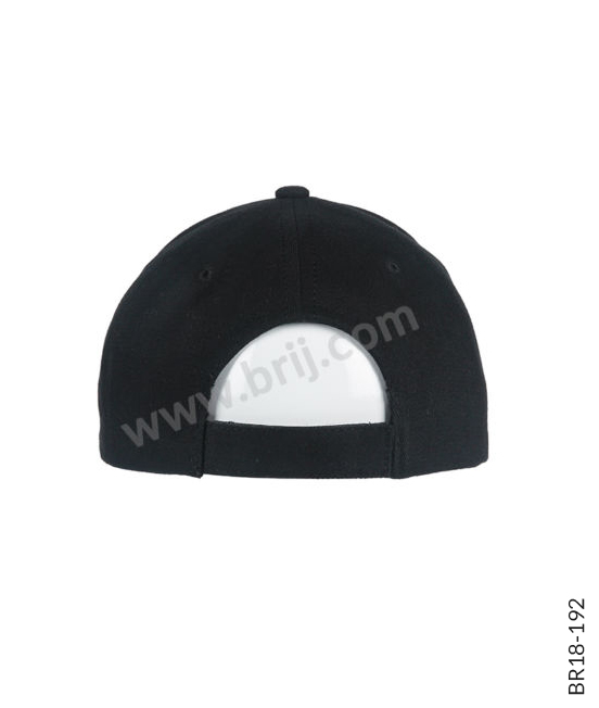 Black 6-Panel Cap with Contrast Sandwich