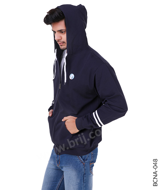 Navy Fleece Sweatshirt with Hood