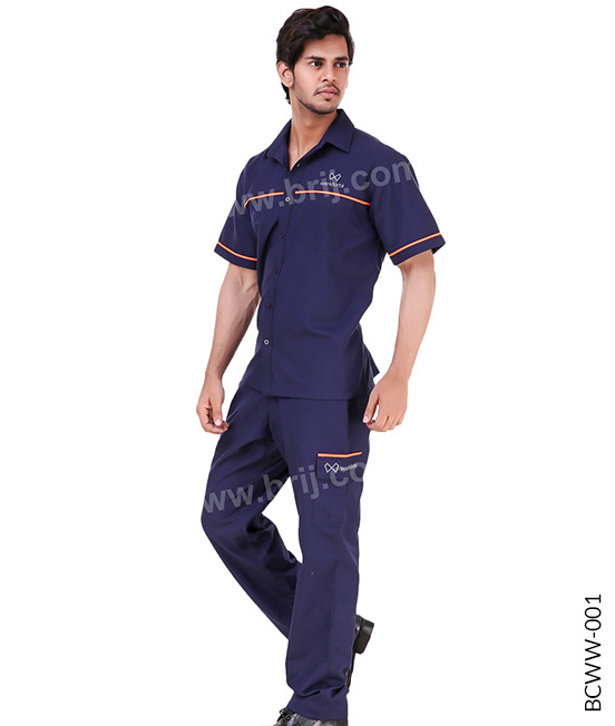 Navy Werkwear Set with Contrast Piping
