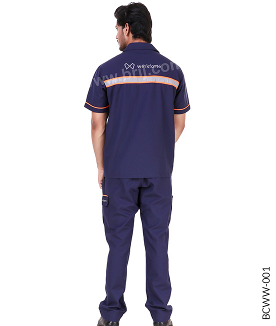 Navy Werkwear Set with Contrast Piping
