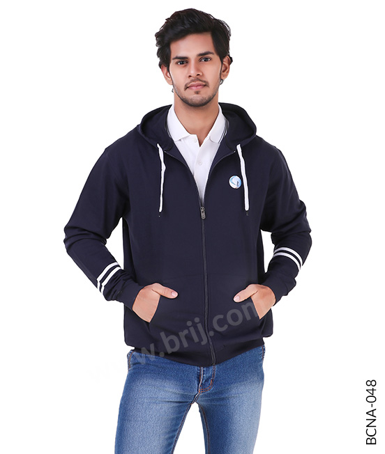 Navy Fleece Sweatshirt with Hood