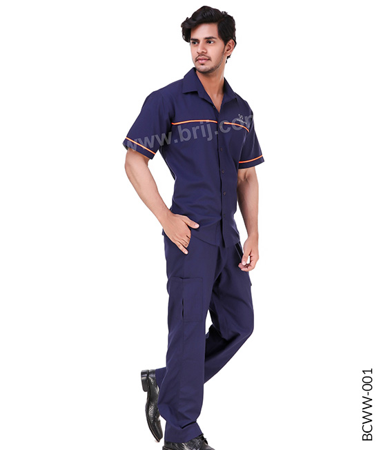 Navy Werkwear Set with Contrast Piping