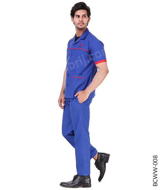 Royal Blue Werkwear Set with Contrast Piping