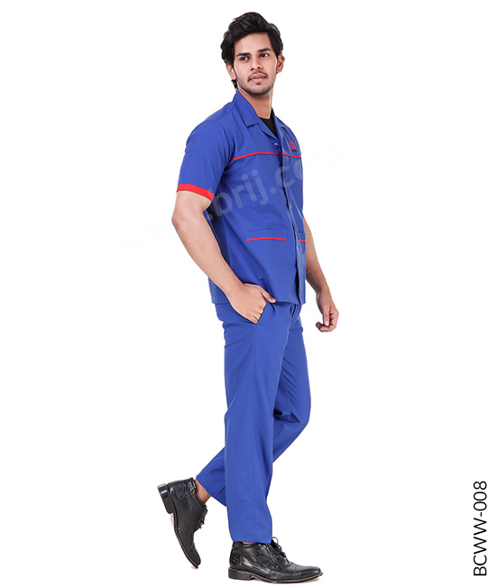 Royal Blue Werkwear Set with Contrast Piping