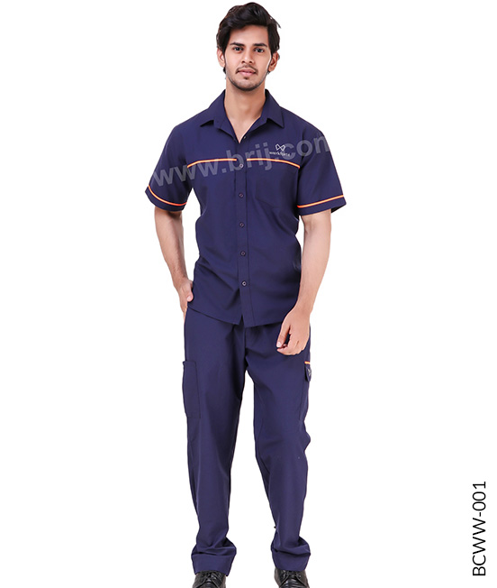 Navy Werkwear Set with Contrast Piping