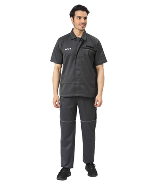 Grey Werkwear Set with Reflective Piping