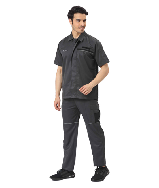 Grey Werkwear Set with Reflective Piping