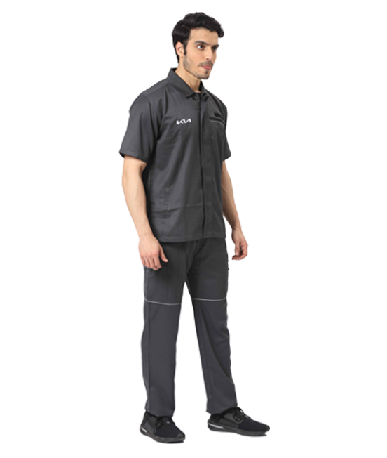 Grey Werkwear Set with Reflective Piping