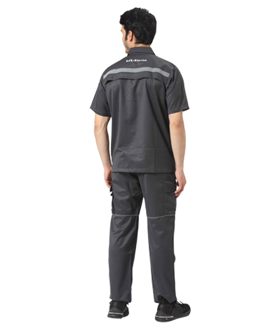 Grey Werkwear Set with Reflective Piping