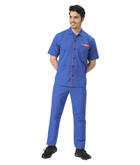 Royal Blue Werkwear Set with Contrast Piping