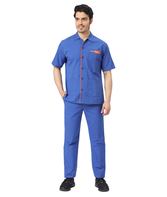 Royal Blue Werkwear Set with Contrast Piping