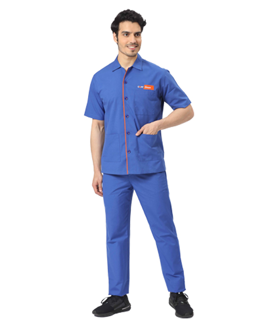 Royal Blue Werkwear Set with Contrast Piping