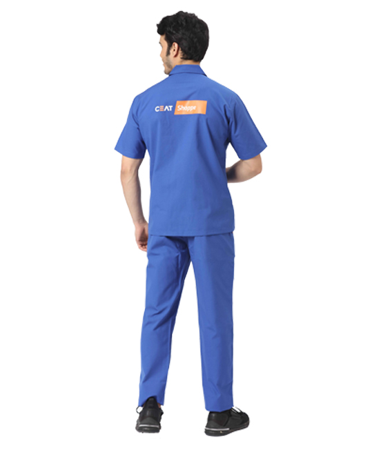 Royal Blue Werkwear Set with Contrast Piping