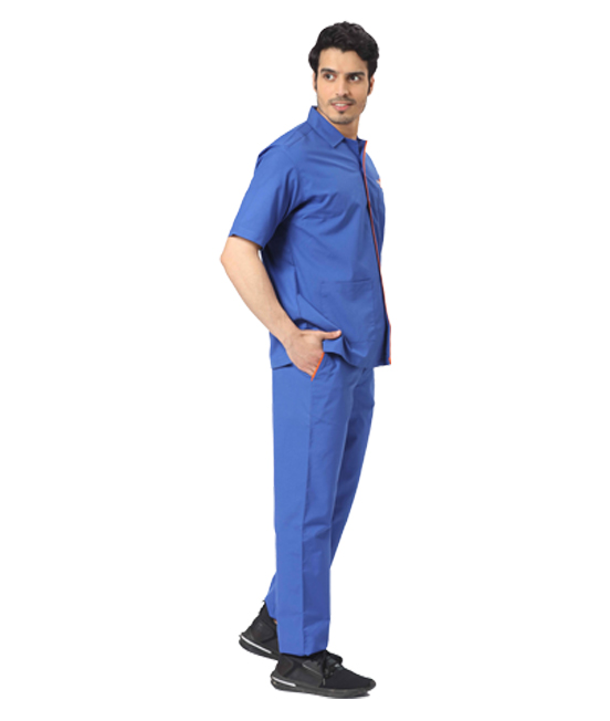 Royal Blue Werkwear Set with Contrast Piping